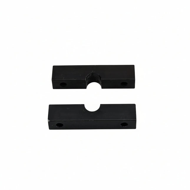 Black rectangular metal brackets on a white background