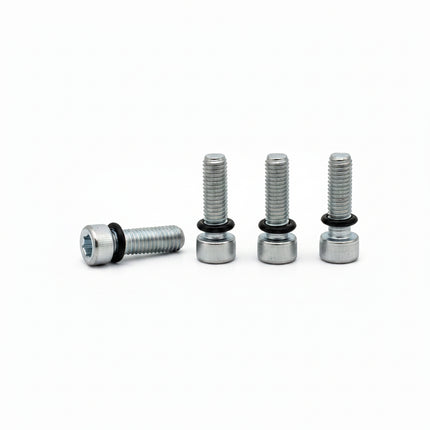 Two metal bolts on a white background