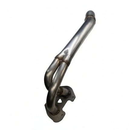 Metallic exhaust pipe on a white background