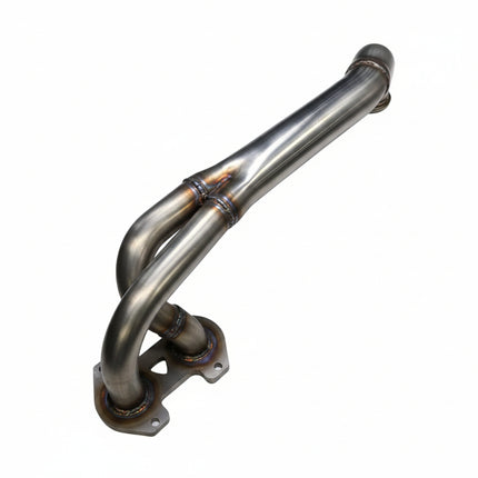 Metallic exhaust pipe on a white background