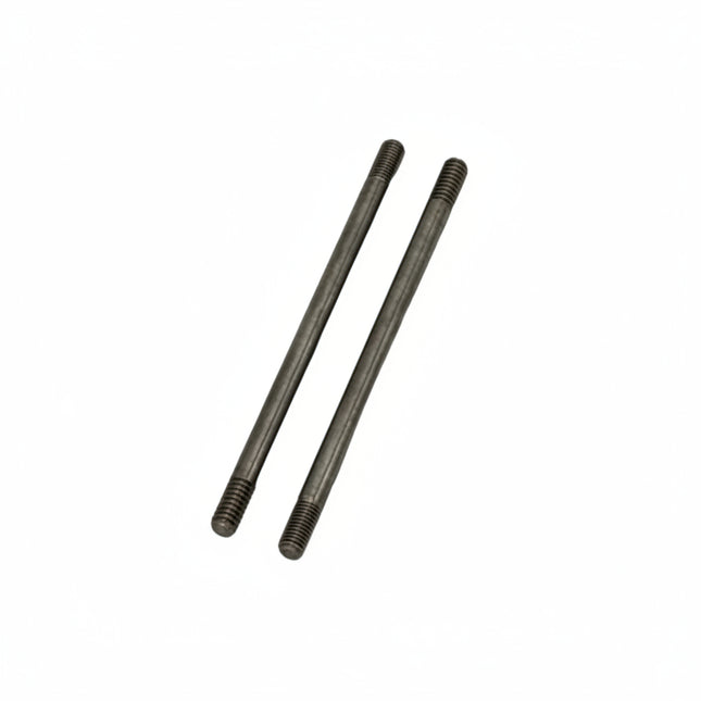 Two Long Bolts Double Threaded on white background