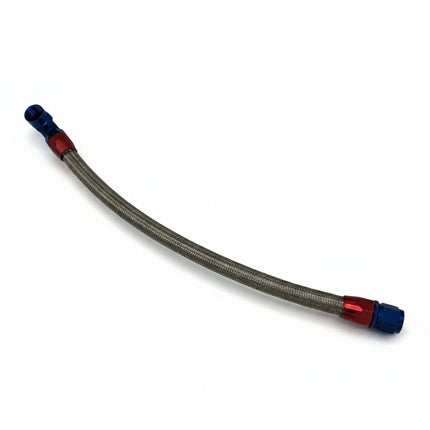 Flexi hose with metal connectors on a white background