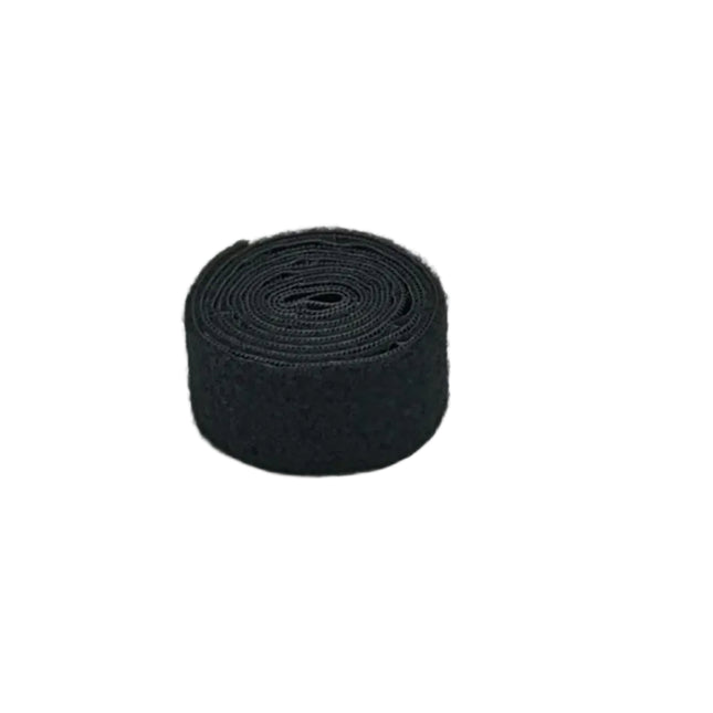 Black roll of Velcro on a white background