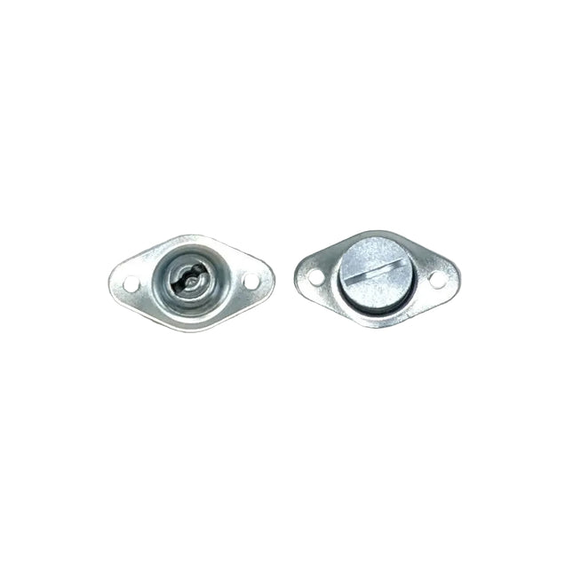 Two metal brackets on a gray background
